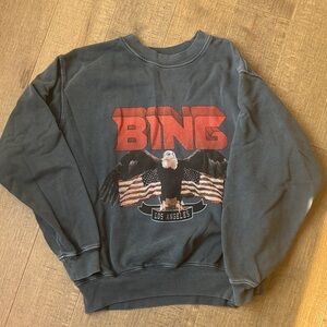 Anine Bing Black Graphic Crewneck Sweater